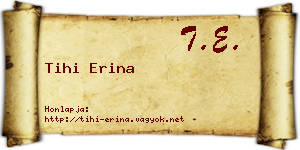 Tihi Erina névjegykártya